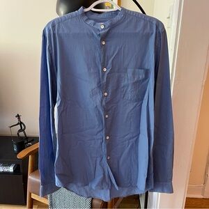 HARTFORD Collarless 100% Cotton Button Up